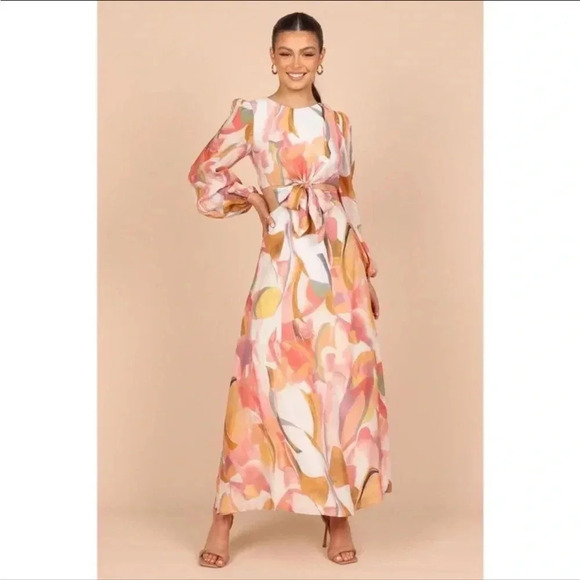 NWT Petal and Pup Women's Laquin Long Sleeve Maxi Dress - Pink M - Picture 1 of 7